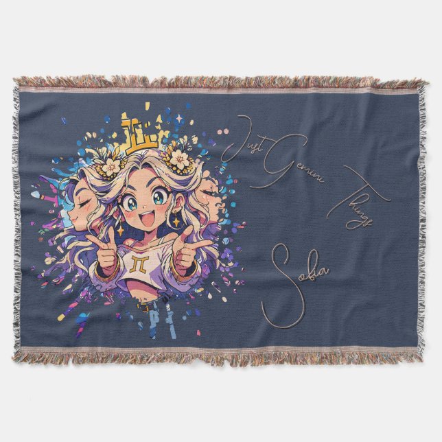 Cobertor Gemini Sweet 16 Custom Name Blanket (Frente)