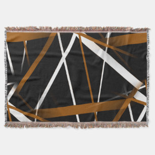 Cobertor Geometria Urbana Preto Branco Sienna-Marrom