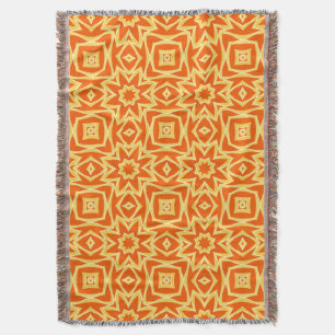Cobertor Geométrico abstrato Star - Laranja e Dourado