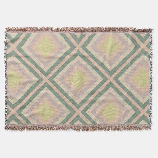 Cobertor Geométrico Pastel Limão Chic Retro (Frente)