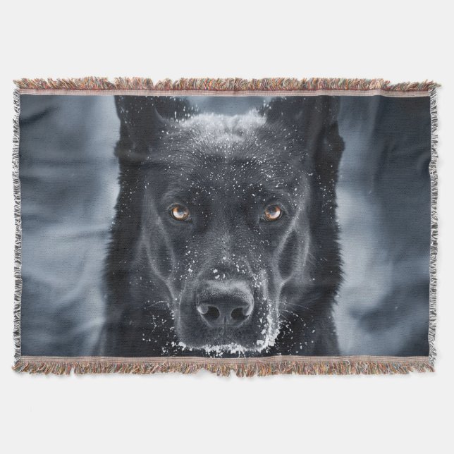 Cobertor German shepherd Preto (Frente)
