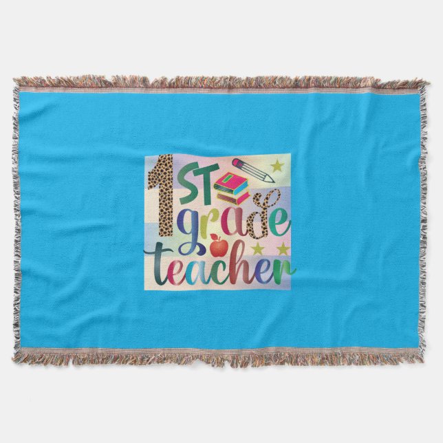 Cobertor Gifts Teacher | First Grade Teacher (Frente)