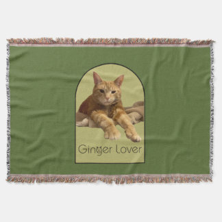 Cobertor Ginger Lover Dark Olive Green Throw Blanket