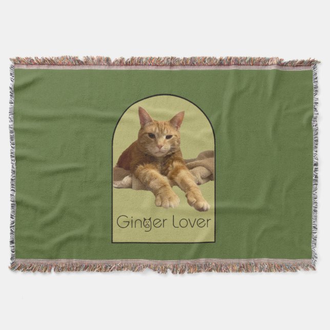 Cobertor Ginger Lover Dark Olive Green Throw Blanket (Frente)