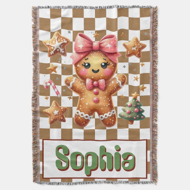 Cobertor Gingerbird Cookie Throw Blanket (Frente Vertical)