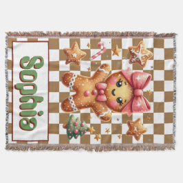 Cobertor Gingerbird Cookie Throw Blanket