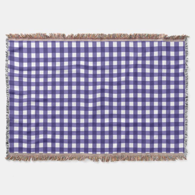 Cobertor Gingham azul marinho (Frente)