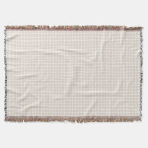 Cobertor Gingham Grandmillennial - Xadrez Bege Cottagecore