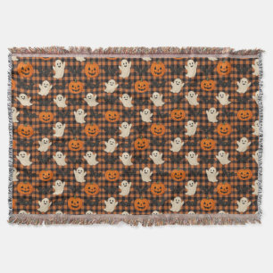 Cobertor Gingham, morcegos de abóbora-fantasma
