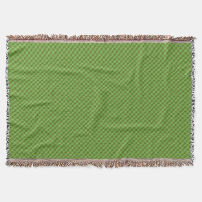Cobertor Gingham Throw Blanket - Verificação Verde ao estil (Frente)