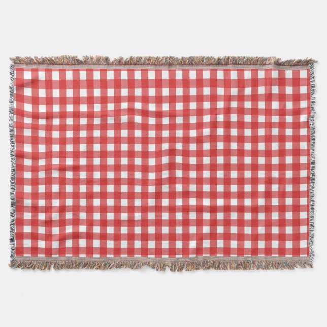 Cobertor Gingham vermelho (Frente)