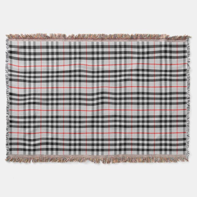 Cobertor Gingham Vermelho Branco Negro | Tecido verificado  (Frente)