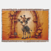 Girafa bebê em desenho animado