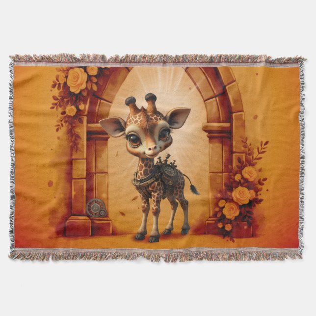 Cobertor Girafa bebê em desenho animado (Frente)