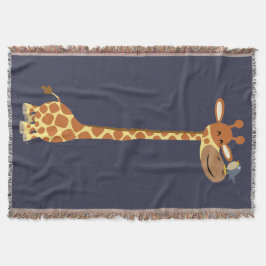 Cobertor Girafa E Amigo De Cartoon Bonitos