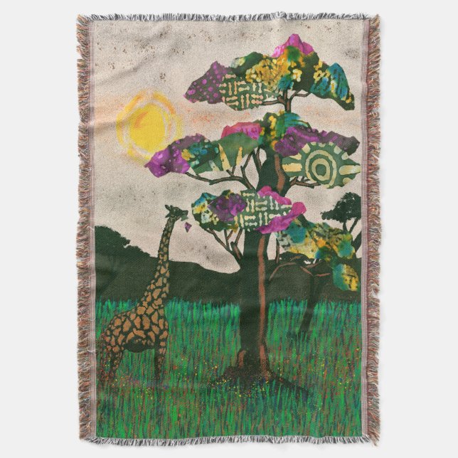 Cobertor Girafa nos Planes da África (Frente Vertical)