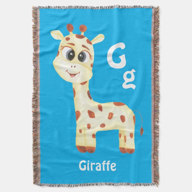 Cobertor Giraffe personaliza ABC: Carta G - Adicionar seu n (Frente Vertical)