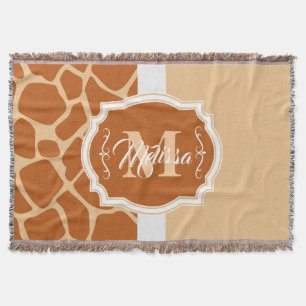 Cobertor Giraffe Print Monogram