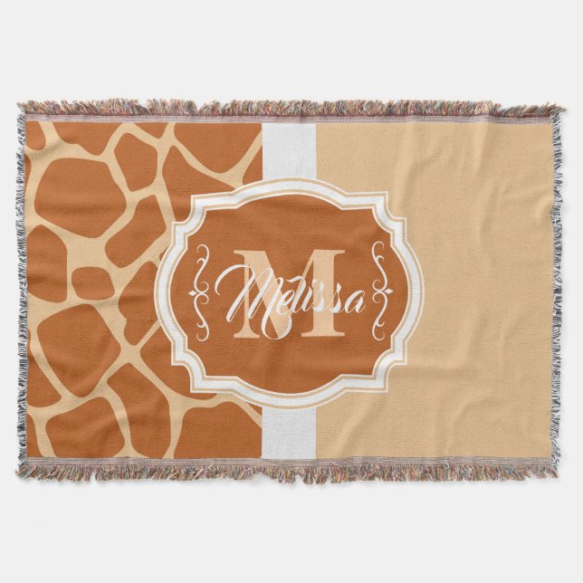 Cobertor Giraffe Print Monogram (Frente)