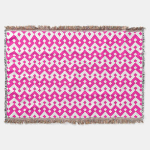 Cobertor Girlie Candy Pink e Chevrons Brancos Jogam Banquet