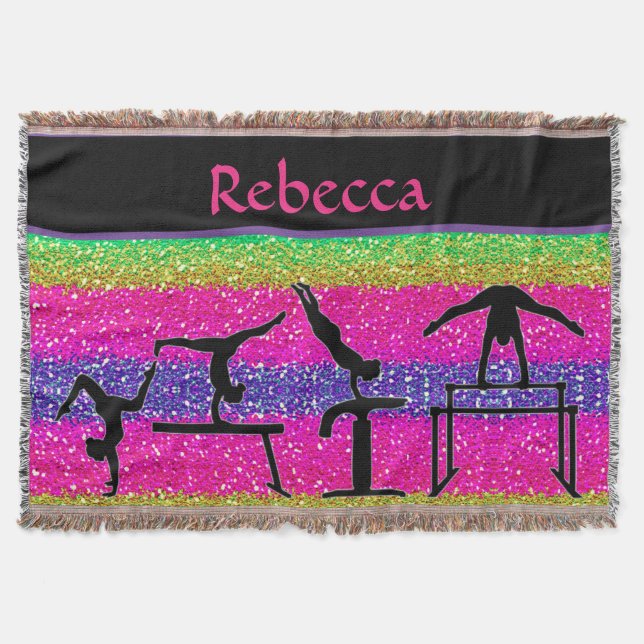 Cobertor Girls Gymnastics Events Sparkle Throw Blanket (Frente)