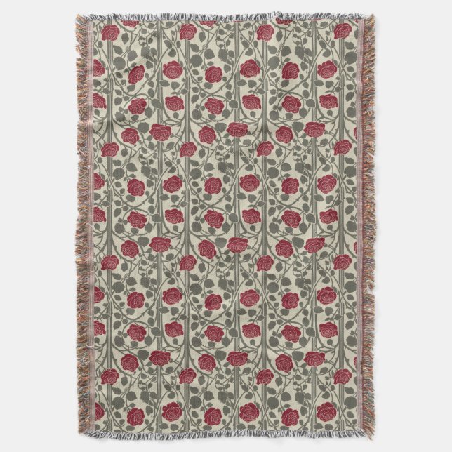 Cobertor Glasgow Rose - Art Nouveau (Frente Vertical)