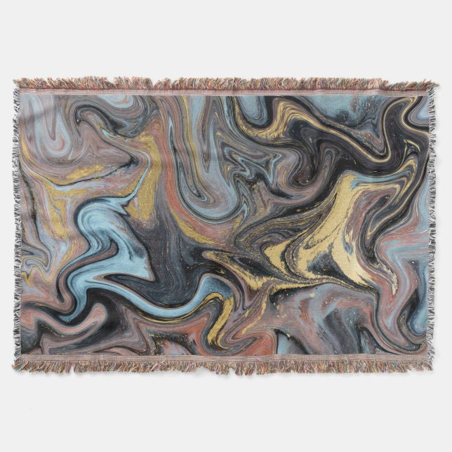 Cobertor Glitter do Ouro Marble Nature Trabalho de arte (Frente)