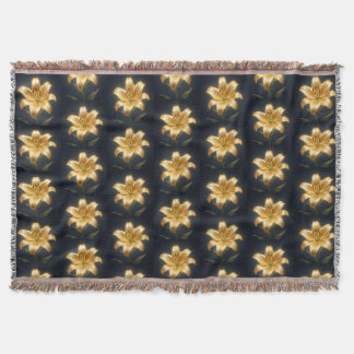 Cobertor Glowing golden lily flower