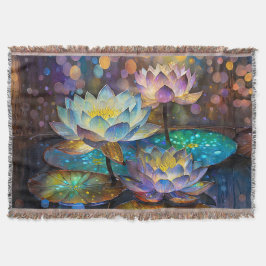 Cobertor Glowing Lotus Flowers Trio