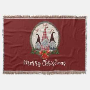 Cobertor Gnomos de Natal Vermelhos Elfos da Moda
