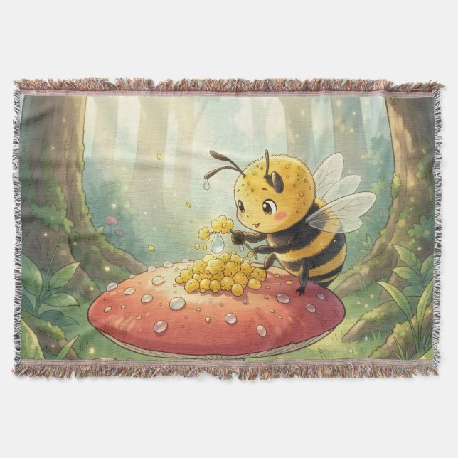 Cobertor Golden Bumblebee in Bloom Dance.2 (Frente)