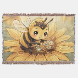 Cobertor Golden Bumblebee in Bloom Dance.4