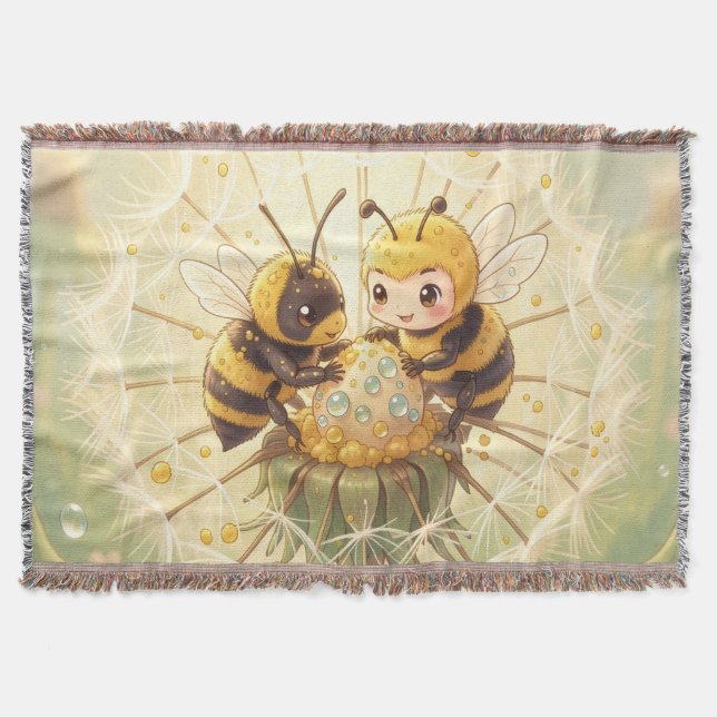 Cobertor Golden Bumblebee in Bloom Dance.5 (Frente)