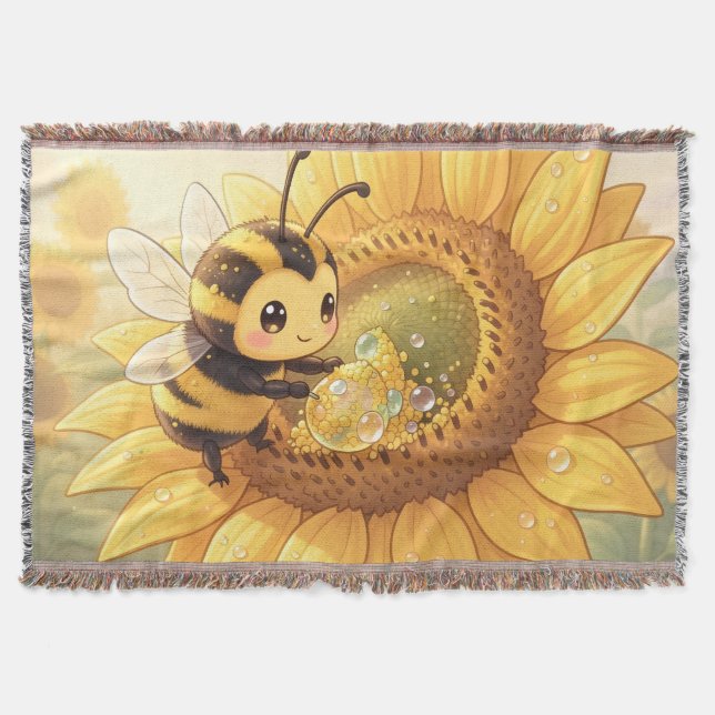 Cobertor Golden Bumblebee in Bloom Dance.6 (Frente)