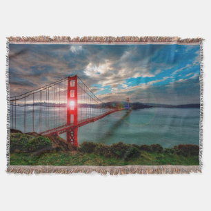Cobertor Golden gate bridge com o Sun que brilha