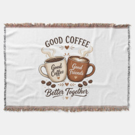 Cobertor Good Coffee Good Friends mit zwei Kaffeetassen