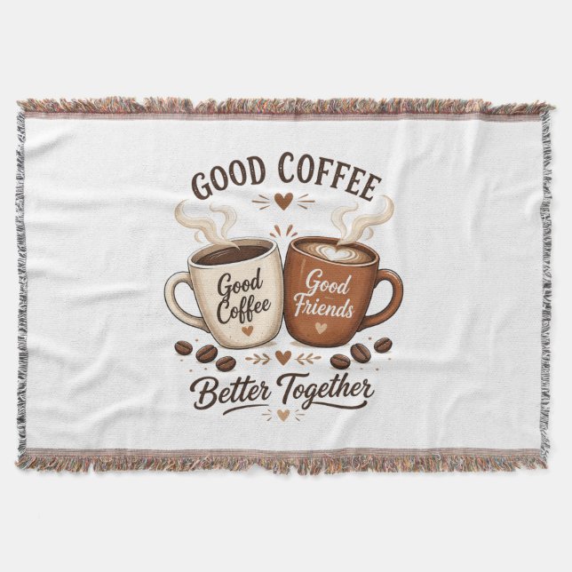 Cobertor Good Coffee Good Friends mit zwei Kaffeetassen (Frente)