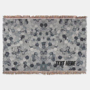 Cobertor Gradação Personalizada de Hexágono Preto e Bran