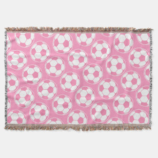 Cobertor Gráfico de Bola de Futebol Rosa com Padrão Screwba