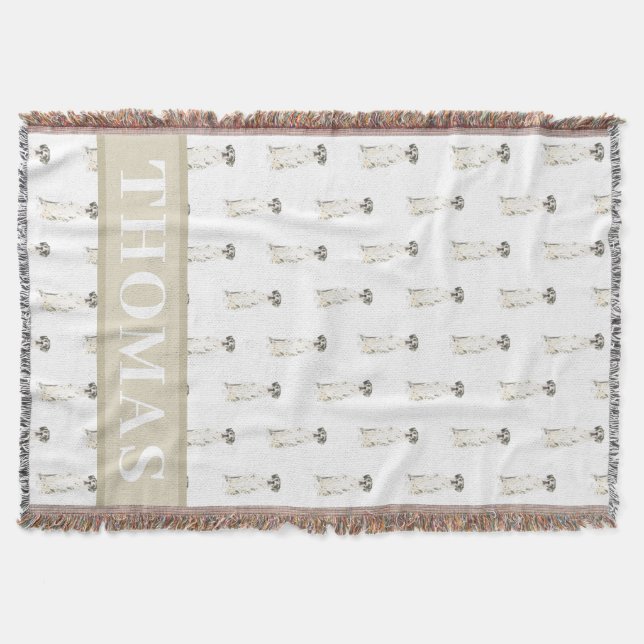 Cobertor Grande Dane (Harlequin Branco Negro) (Frente)