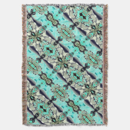 Cobertor Grande espelhamento de cinzas e aquamarinas