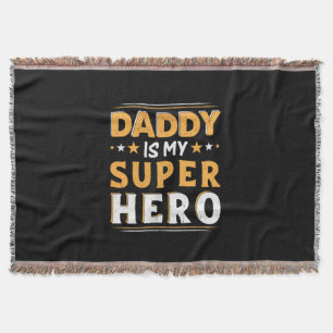Cobertor Grandpa Gift Daddy Is My Super Hero