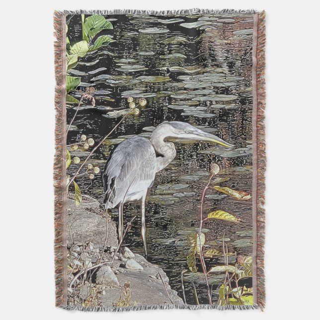 Cobertor Great Blue Heron Tapestry Style (Frente Vertical)