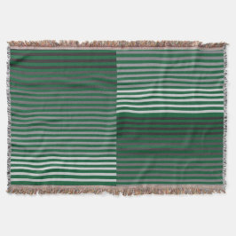 Cobertor Green, Gray, Black, White Stripes
