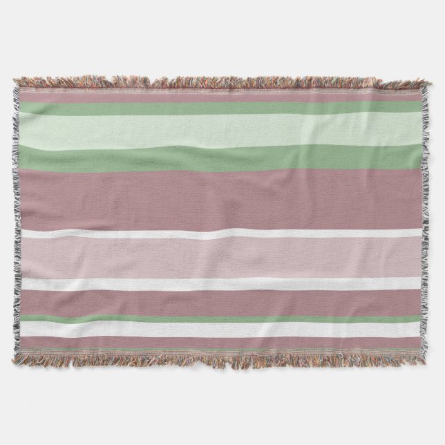 Cobertor Green, Rose and Pink Stripes (Frente)