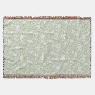 Cobertor Green White Romantic Floral  