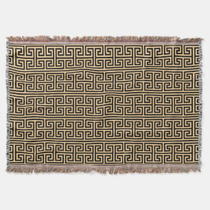 Cobertor Grego Meander Key Square H Patterno Blue