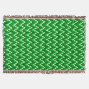 Cobertor Grelhas de Ikat Chevron - Pinho e Verde limão