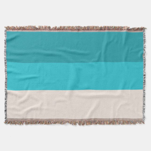 Cobertor Greve Horizontal da Praia Azul de Verão (Frente)