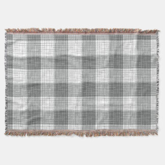 Cobertor Grey and White Checkered Crosshatch Plaid